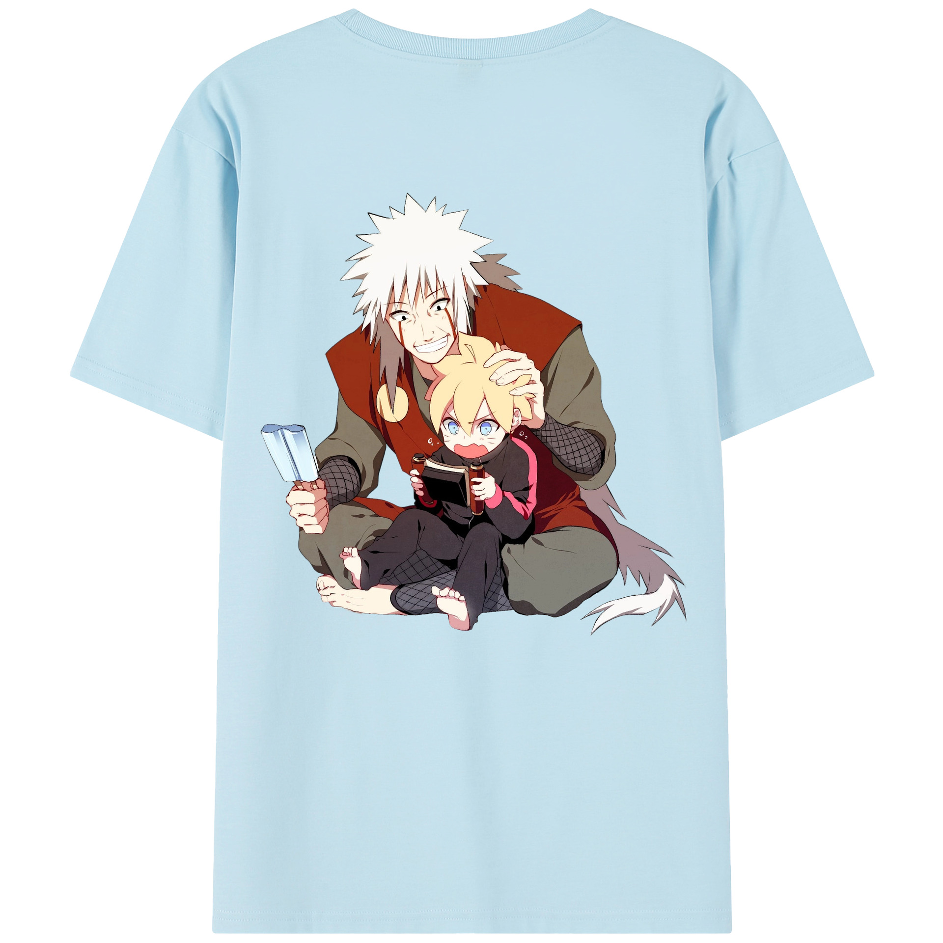 （画像用） NARUTO -ナルト- 自来也（じらいや） Jiraiya 綿100％半袖Tシャツ（背面プリント）